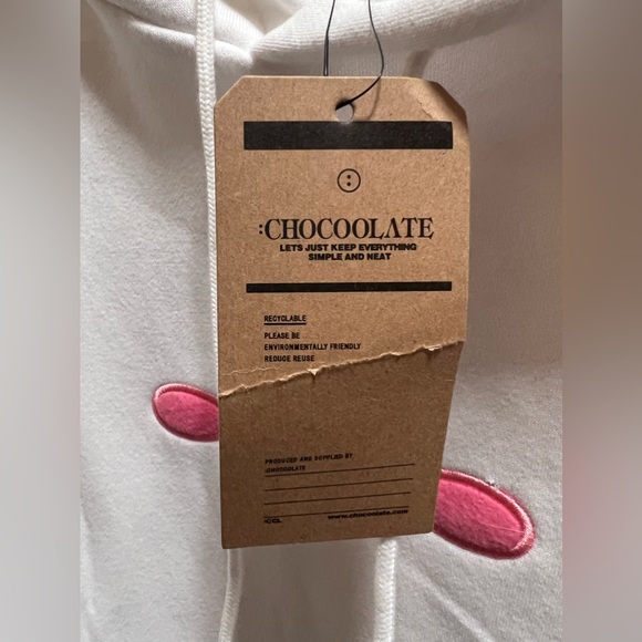 Chocoolate White Rabbit Hoodie Hooded Sweatshirt - Picture 5 of 8
